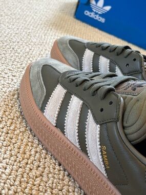 Adidas Samba Olive & White Sneakers